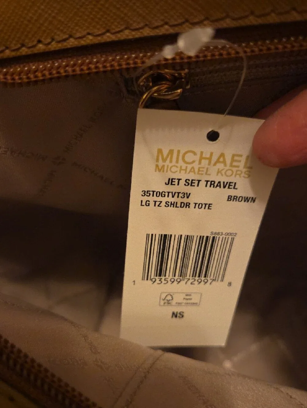Michael Kors Brown and Tan Jet Set Travel Handbag
